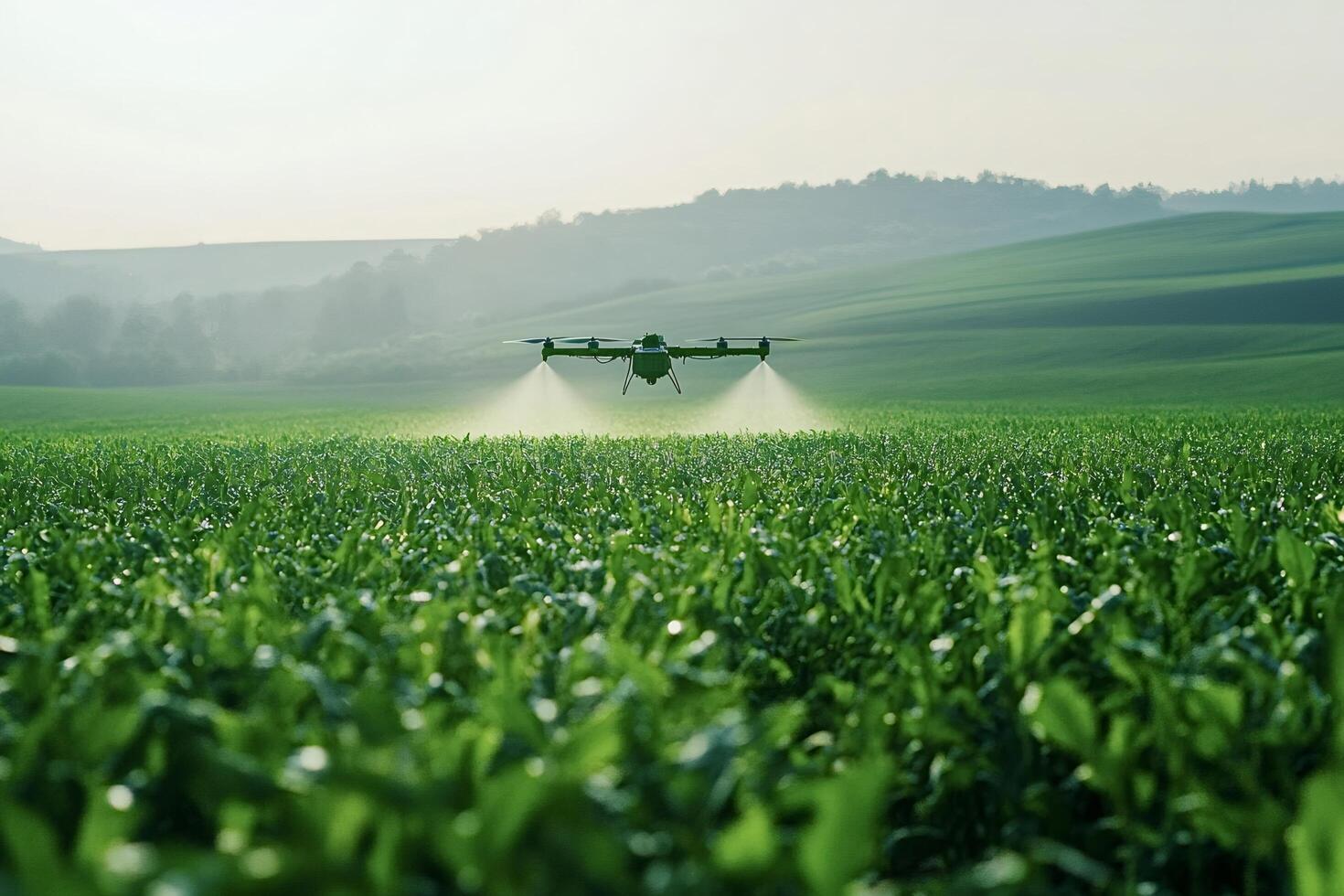 Drone spraying field
